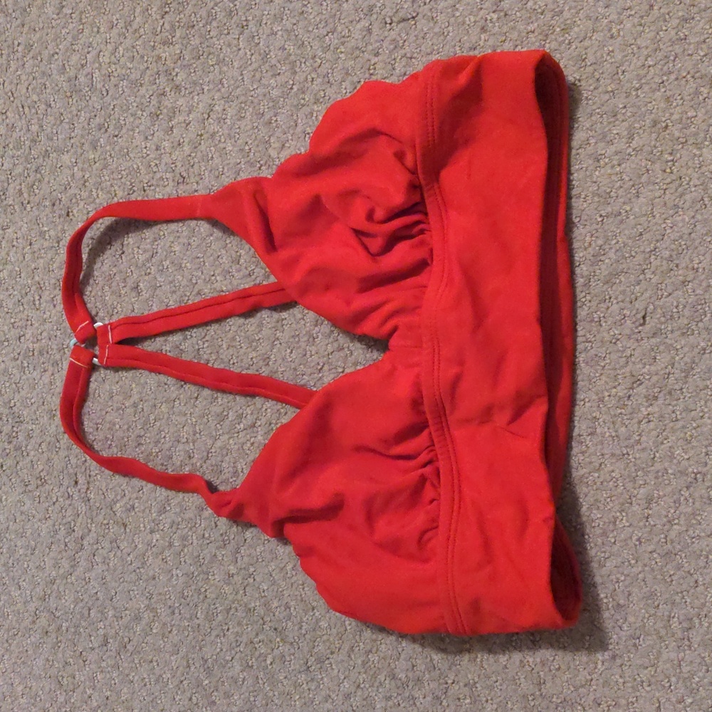 Eco Beach Halter Red Bikini Top Small